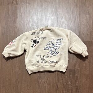 Zara Cream Disney Kids Sweater with Cartoon Print